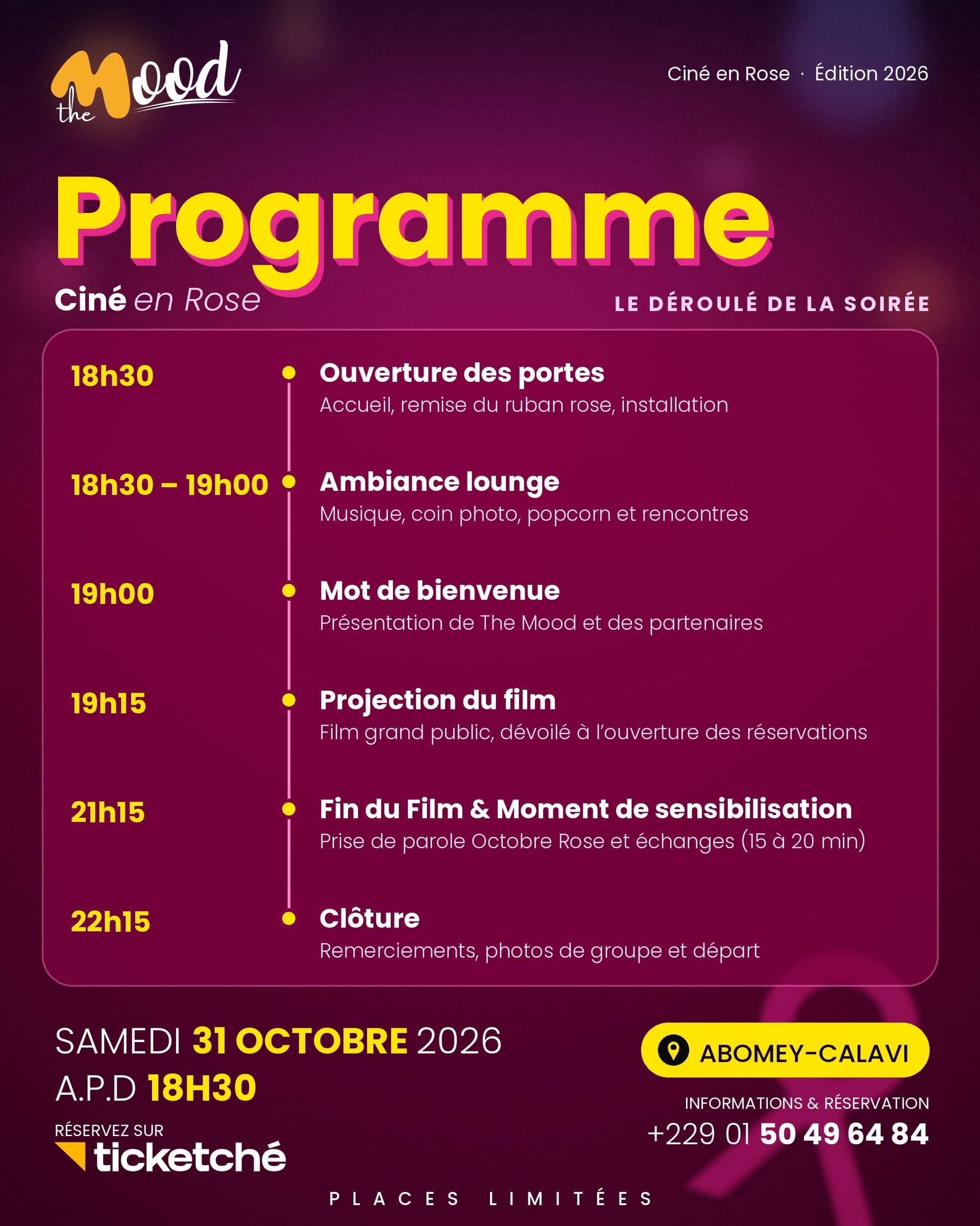 Doc 0, programme de SOIRÉE CINÉ EN ROSE